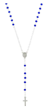 Sapphire Crystal Rosary 18&quot; L Necklace, New  #AB-090 - $4.95