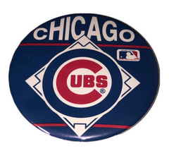 Chicago Cubs Baseball Diamond Theme Vintage Promo Pin Button - £3.82 GBP