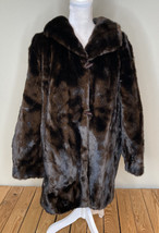 Vintage dubrowsky &amp; perlbinder women’s toggle front Faux fur coat Sz L b... - £44.75 GBP