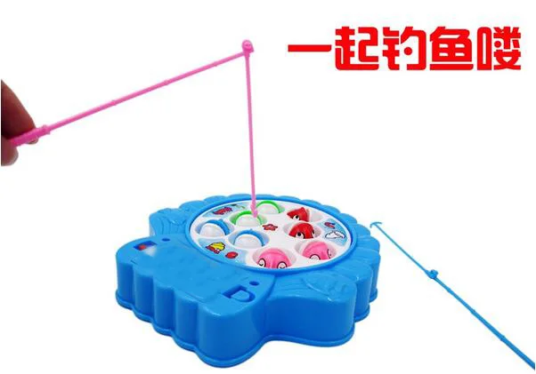 Electric Toys Fishing Rod Rotating Dribbling Magnetic Plate Music Baby - £16.32 GBP