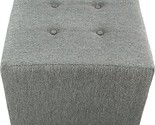 Upholstered Cubed/Square Olivia Series Ottoman, 17&quot; X 19&quot; X 19&quot;, Smoke Grey - $232.99
