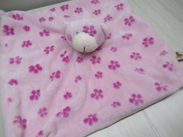 Unipak design pink teddy bear baby security blanket flowers knotted corners USED - £31.64 GBP