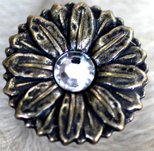 1&quot; Set 4 Conchos Rhinestone Horse Saddle Western Bridle Petal Co356 - $24.74
