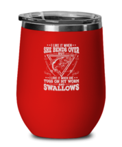 Fishing Wine Glass I Like It When She Bends Over Red-WG  - $25.95