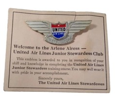 Vintage United Air Lines Jr. Stewardess Pin - New Old Stock - £7.86 GBP