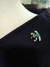 VINTAGE GOLDEN PIN BROOCH GOLDEN FROG GREEN ENAMELLED BODY - £18.87 GBP