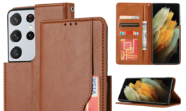 For Samsung Galaxy S21 Plus/Ultra Leather Wallet Magnetic Flip Case - £39.98 GBP