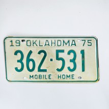 1975 United States Oklahoma Base Mobile Home License Plate 362-531 - £14.37 GBP