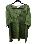 Ulla Popken 32/34 Green Boho Short Sleeve Embroidered Fairy Tunic (5X?) ... - €23,18 EUR