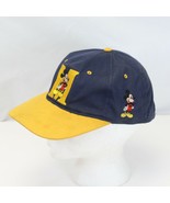 Vintage Disney Mickey Mouse Hat Cap Black Yellow Snap Back Theme Park 1990s - £10.97 GBP