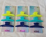 Scunci Claw Collection 3 Sets 9 Claw Hair Clips Blues Yellow Colors New - $15.47