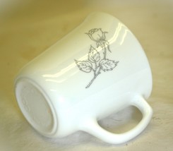 Solitary Corelle Corning Coffee Mug White Gray Roses - $9.89