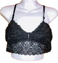 Marilyn Monroe Lacey Black Bralette Racerback Wireless Scalloped Edges S... - $16.26 CAD