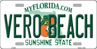 Vero Beach Florida Novelty Metal License Plate - $12.95