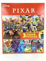 Disney Pixar Cars Toy Story Monster inc Jigsaw Puzzle 3 Pack with Glue - £22.89 GBP