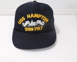 USS Hampton SSN-767 Navy Military Snapback Hat Men&#39;s Navy Blue - $11.87