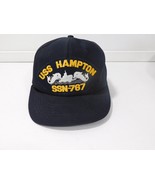 USS Hampton SSN-767 Navy Military Snapback Hat Men&#39;s Navy Blue - $219.45 MXN