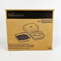 Pampered Chef Cool &amp; Serve Squre Container Snack Tray #2487 New 4 Pieces - £35.61 GBP