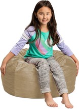 Sofa Sack: 2&#39; Camel, Plush, Ultra Soft Kids Bean Bag Chair, Memory Foam Bean Bag - £54.33 GBP