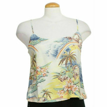 POLO RALPH LAUREN Yellow Rayon Woven Hawaiian Tropical Tank Top L - £47.95 GBP