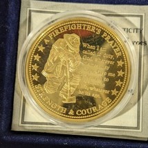 Firefighter Prayer Gold Plated Coin Strength Courage God American Mint COA - $80.06