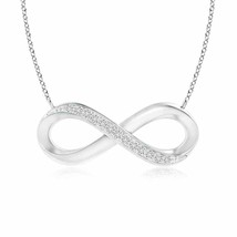 ANGARA 1mm Natural H SI2 Diamond Infinity Necklace in 14K White Gold - £351.25 GBP