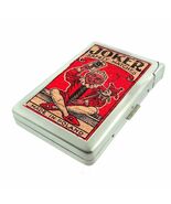 Vintage Poland Match Ad Jester Cigarette Case w/Built in Lighter Metal W... - $19.75