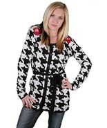 Iron Fist Women&#39;s On The Hunt Jacquard Hounds Tooth Cardigan NWT - €31,37 EUR