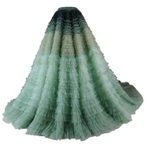 Sage Green Tiered Maxi Tulle Skirt Wedding Bridal Plus Size Evening Skirts image 10