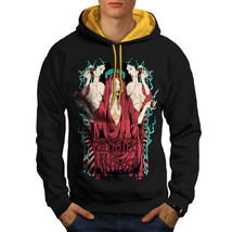 Wellcoda Vampire Thirst Hot Sexy Mens Contrast Hoodie, Goth Casual Jumper - £31.13 GBP