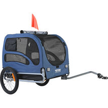VEVOR Dog Bike Trailer, Supports up to 100lbs, Pet Cart Bicycle, Blue/Black - $146.99