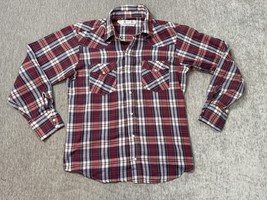 Vintage H Bar C Ranchwear Shirt Mens 16 1/2 x 34 Pearl Snap Western Plai... - $29.69