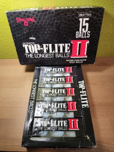 Primary image for Top Flite II The Longest Balls  Golf Balls Spalding 15 Balls 5 Sleeves NOS VTG