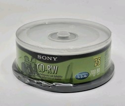 Sony CD-RW 650MB 25 Disc Rewritable Multi Speed 1x 2x 4x  New Sealed - $399.28 MXN