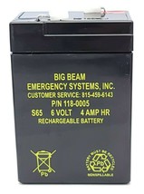 LOT OF 5 NEW BIG BEAM EMERGENCY SYSTEMS INC. 118-0005 RECHARGEABLE BATTE... - £48.60 GBP
