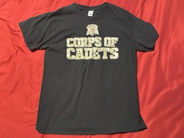 Texas A&amp;M Corps of Cadets T-Shirt Black Camo Logo Gildan Heavy Cotton Si... - $13.95