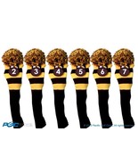 Hybrid golf club headcover 6 PC VINTAGE BLUE YELLOW 2 3 4 5 6 7 KNIT Hea... - $58.08