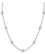 Beaded Station Chain Necklace in Sterling Silver, 18&quot; + 2&quot; extender - £33.65 GBP