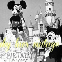 Vintage Mickey Mouse Photo Black White 50th Birthday Disneyland Disneyana - $29.69