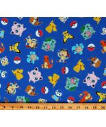 Cotton Pokemon Video Games Characters Pikachu Fabric Print by the Yard D... - $13.95