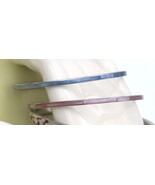 Stackable Duo 70s Inlaid Shell Laminated Pink Blue Bangle Bracelet - $22.95