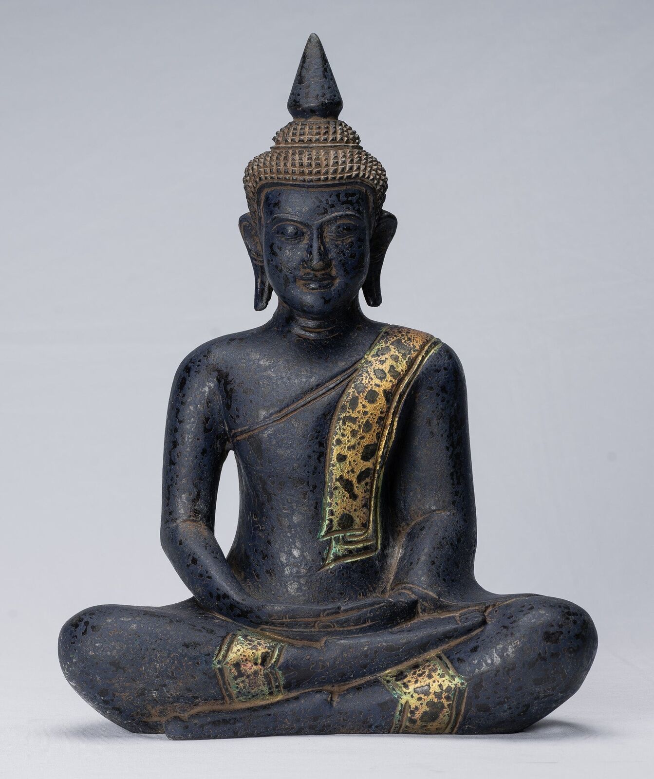 Ancien le Khmer Style Bois Assis Statue de Bouddha Dhyana Meditation de ... - £389.90 GBP