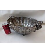 Vintage Ram&#39;s Head Handle Silver Plated Reticulated Bowl Handles 17 x 11... - $3,429.98 MXN