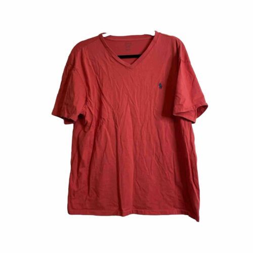 Polo Ralph Lauren Shirt Men's Size XL Red Short Sleeve T-Shirt V-Neck Tee Logo - $15.75