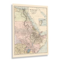 1910 The Nile Valley Egypt Nubia Uganda Abyssinia Map Print Wall Art Poster - £31.97 GBP+