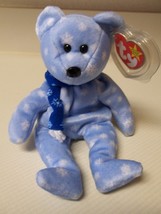 Ty Beanie Baby 1999 Holiday Teddy Blue Snowflake Bear Mwt Flat Tag - £10.67 GBP