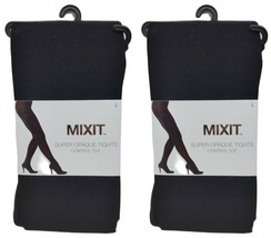 ( LOT 2 )MixitSUPER OPAQUE TIGHTS CONTROL TOP - Black Size L BRAND NEW - £14.78 GBP