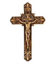 Saint Benedict Antique Gold 9&quot; Crucifix ,  New #AB-130 - £22.51 GBP