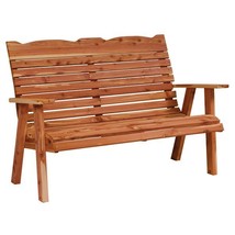 LOVESEAT BENCH - Red Cedar Starightback Love Seat in 2 Sizes - £542.62 GBP+