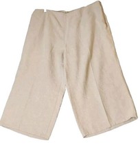 Eileen Fisher Cropped Wide Leg Linen Gaucho Culotte Pants Sz 2X Tan Colo... - $59.95